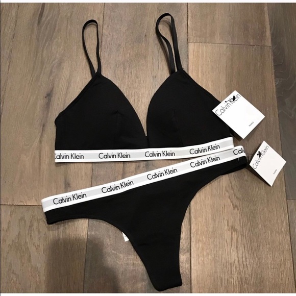 Calvin Klein Other - CK Calvin Klein black bralette thong panty set